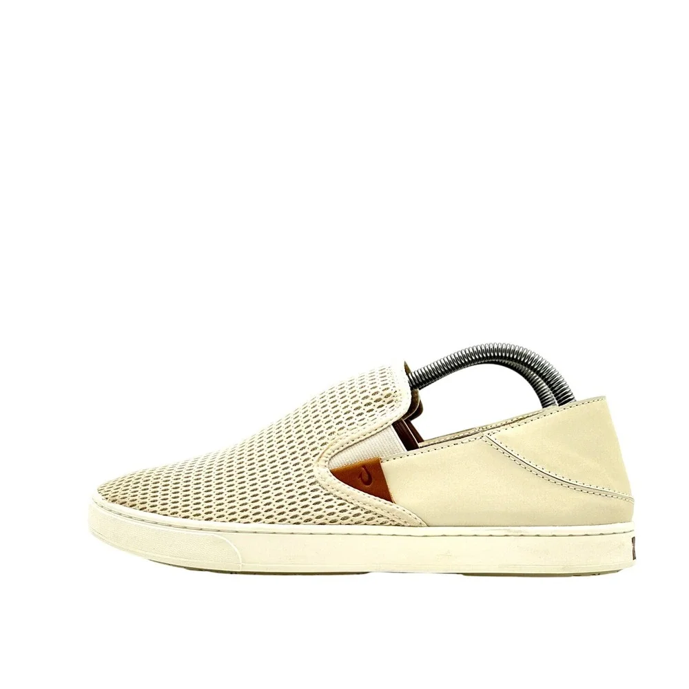 OluKai Pehuea Womens 6.5 Pale Grey Mesh Slip‎ On Sneakers Shoes 20271-2020